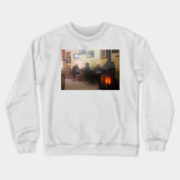 Mist inside the old café - Florina Crewneck Sweatshirt by Cretense72